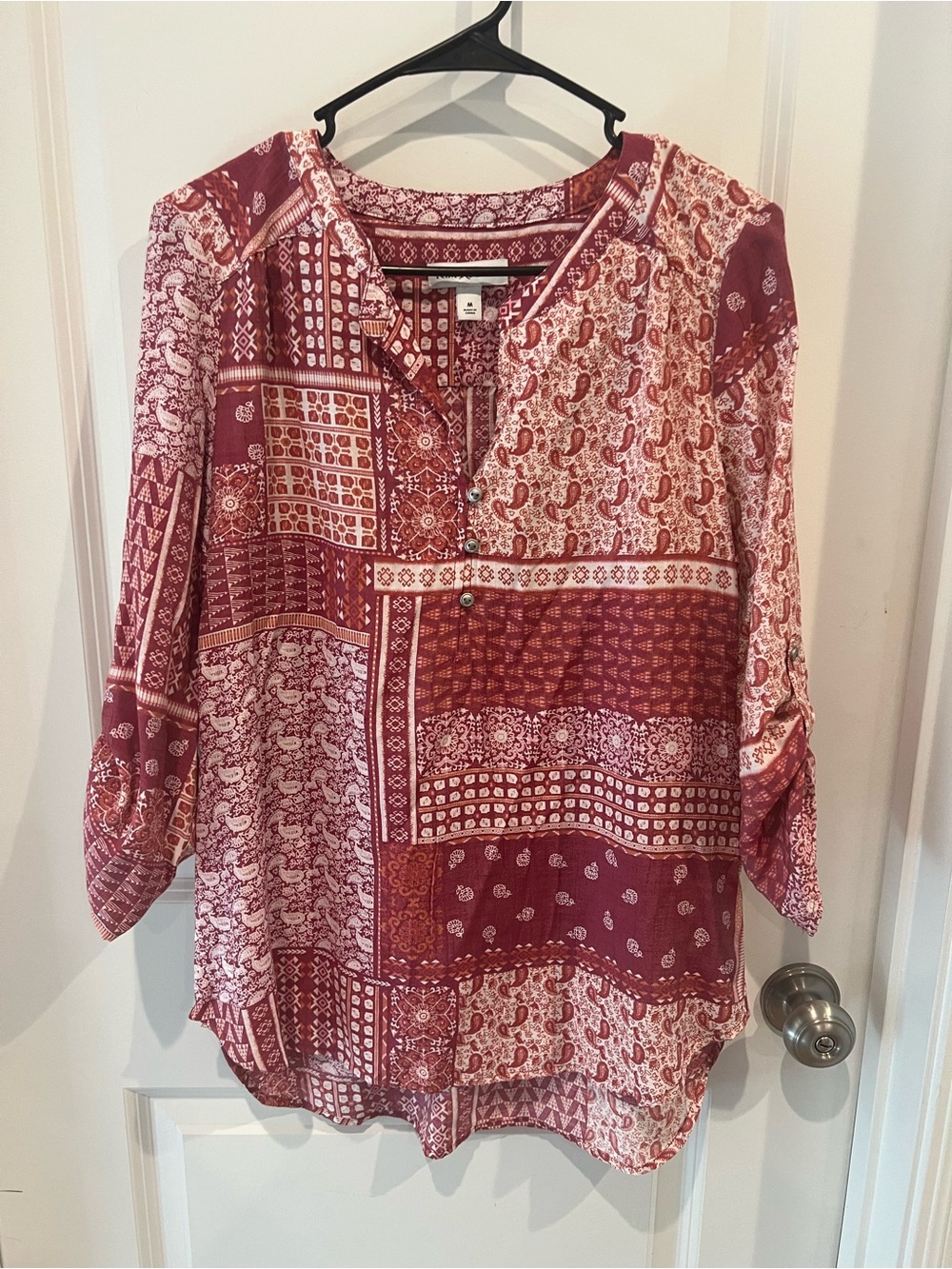 Kim Rogers Patchwork Blouse Size Medium
